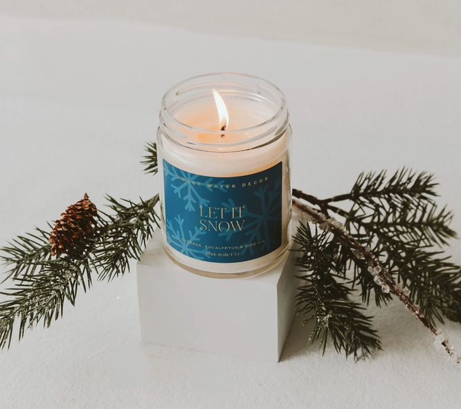 Let it Snow Candle