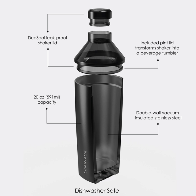 Matte Black Cocktail Shaker