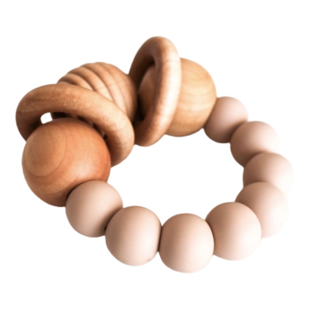Natural Wood Teething Rattle
