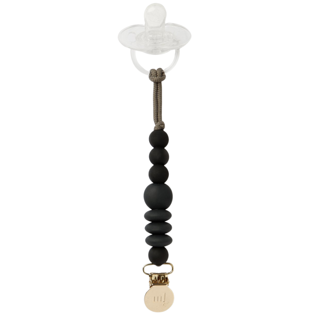 Charcoal Pacifier Clip