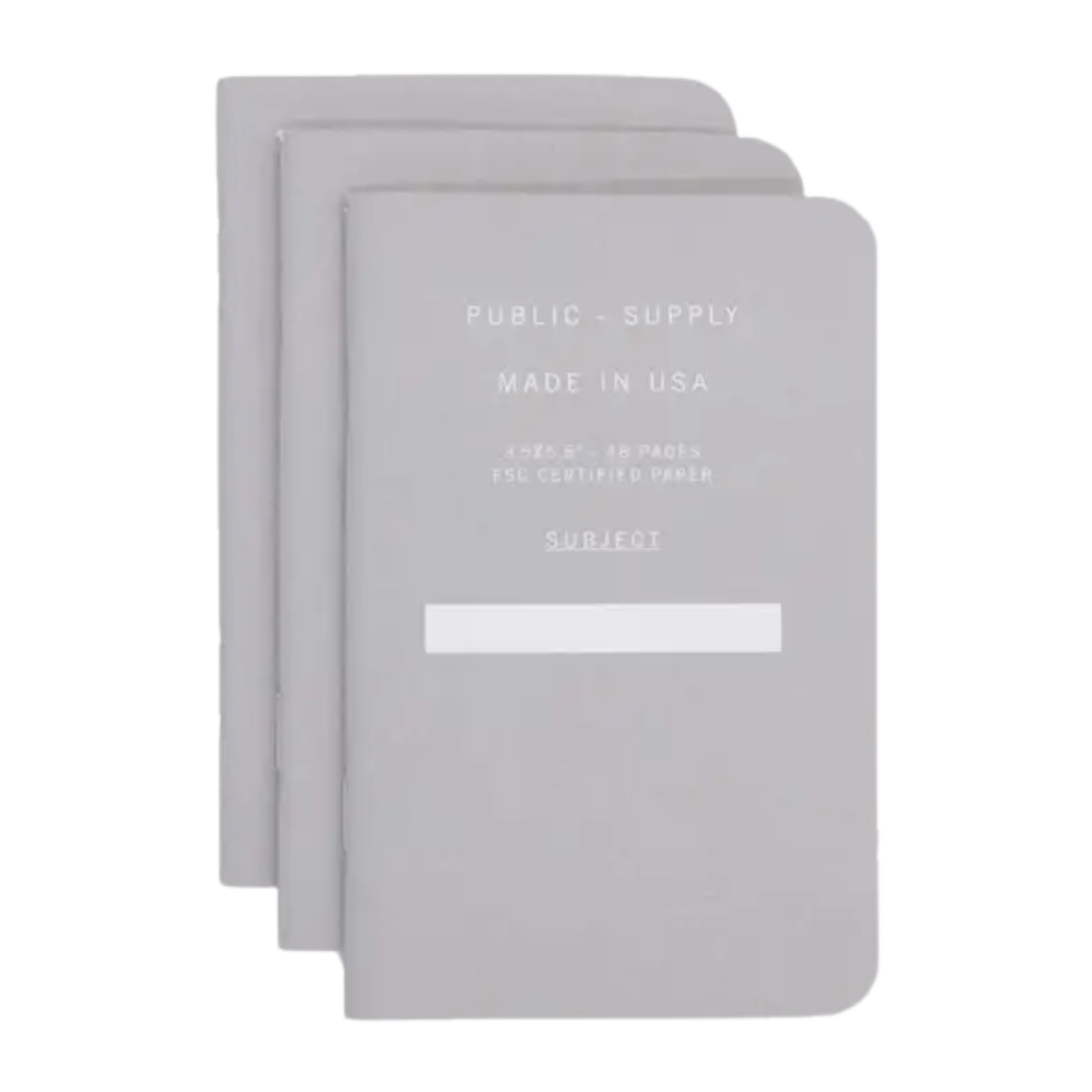 Set of (3) Pocket Notebooks - Grey