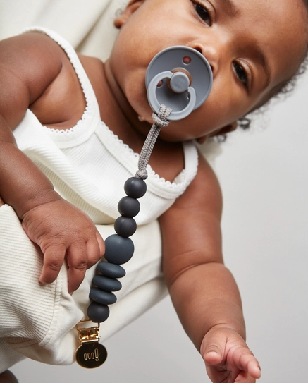 Charcoal Pacifier Clip