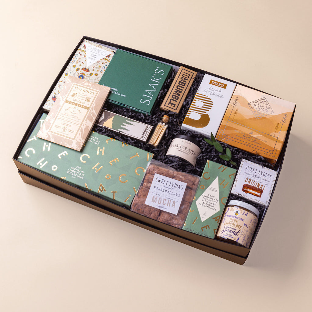 Ultimate chocolate lover's holiday gift box: A Rare Chocolatier Grand Deluxe by Rare Assembly.