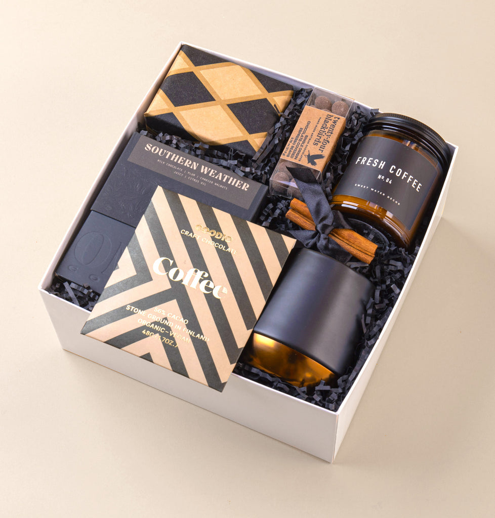 Sleek and sophisticated gift box for the modern coffee lover.