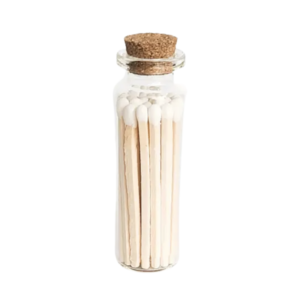 White Matches In Mini Apothecary Jar