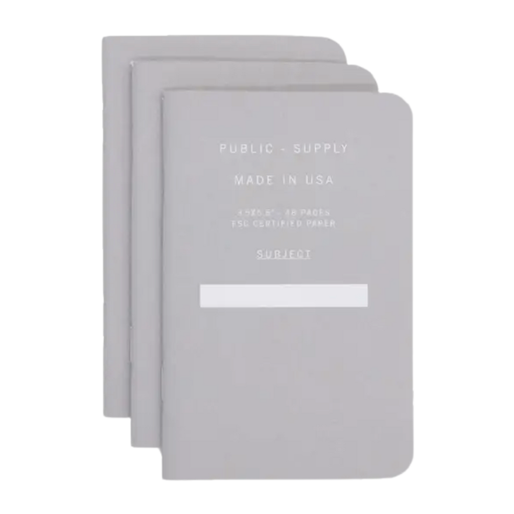 Set of (3) Pocket Notebooks - Grey